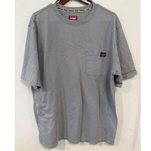 Wrangler Workwear Mens Gray Pocket T-Shirt Cotton Short Sleeve XLT WW55281